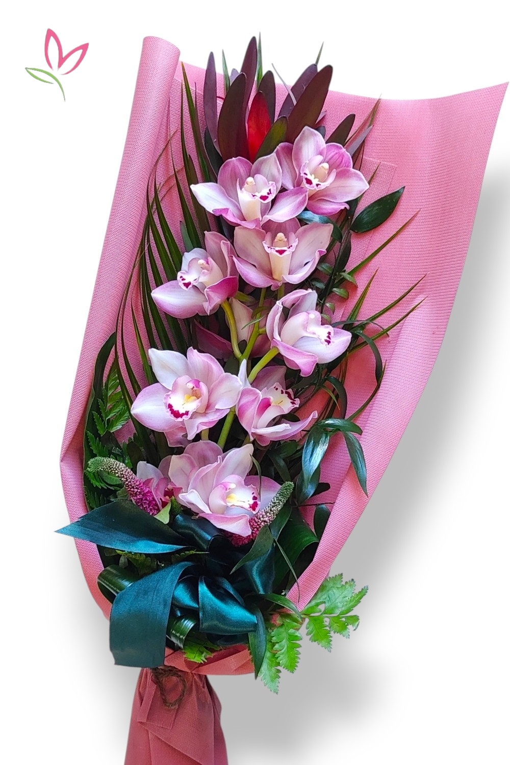 Orchidea csokor kisvirágú fűrtből