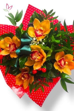 Orchidea kerek csokor